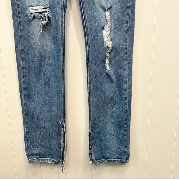Revice Hello Lover High Rise Split Hem Slashed Distressed Denim Jeans Butt Rip - Picture 3 of 16
